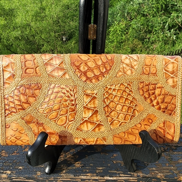 (VTG) RARE Seductive Snakeskin Clutch - Picture 6 of 10